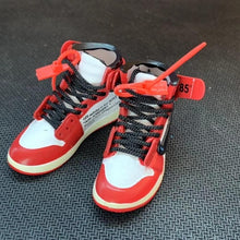 Load image into Gallery viewer, Dropshipping one pair sneaker keychain AJ 1 offwhite Chicago UNC NRG 3D Mini Sneaker shoe keychain