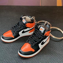 Load image into Gallery viewer, Dropshipping one pair sneaker keychain AJ 1 offwhite Chicago UNC NRG 3D Mini Sneaker shoe keychain